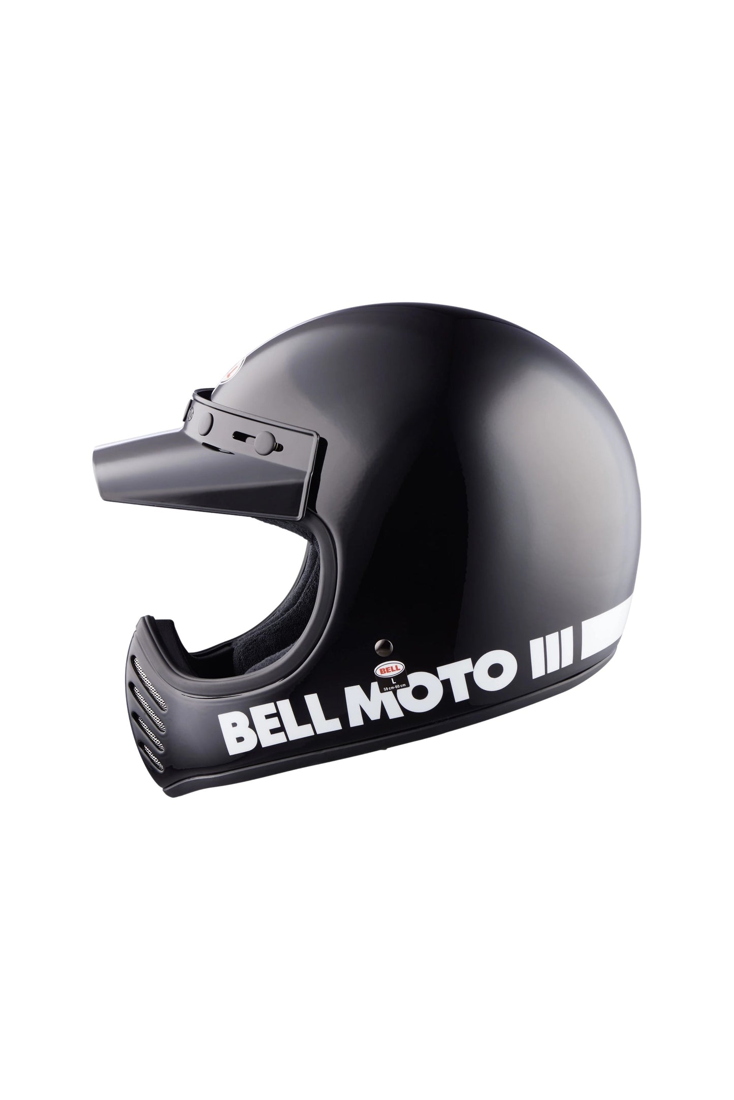 Bell Moto-3 Gloss Black Classic-Crosshelm