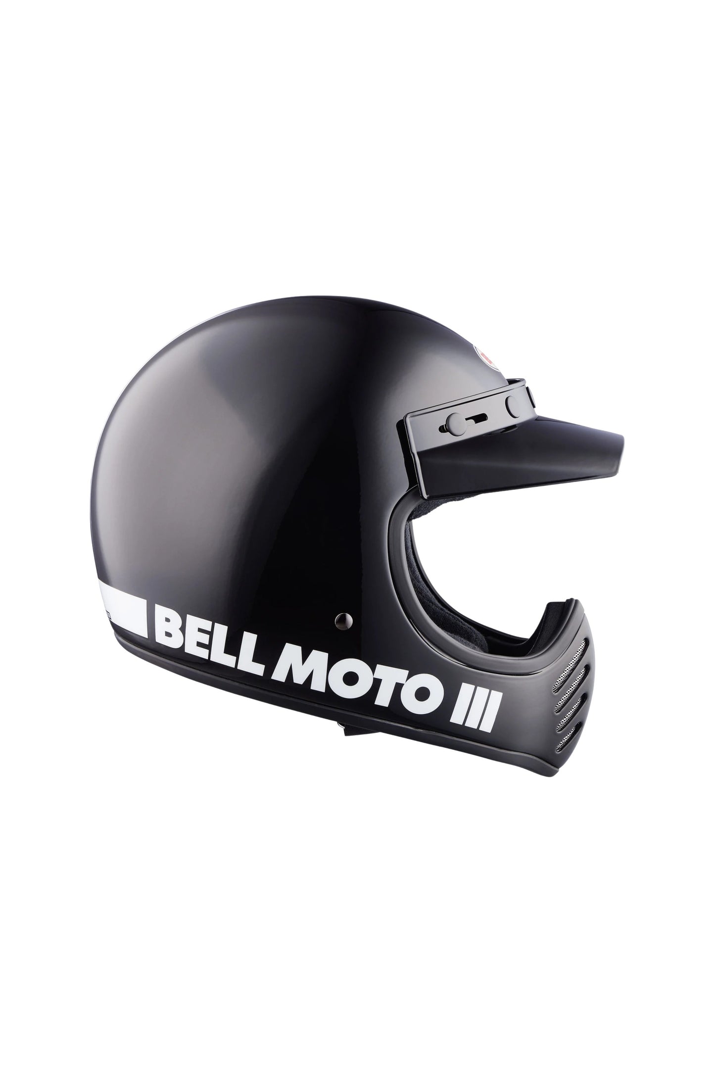 Bell Moto-3 Gloss Black Classic-Crosshelm